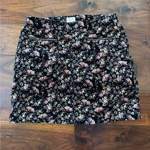 Floral corduroy skirt